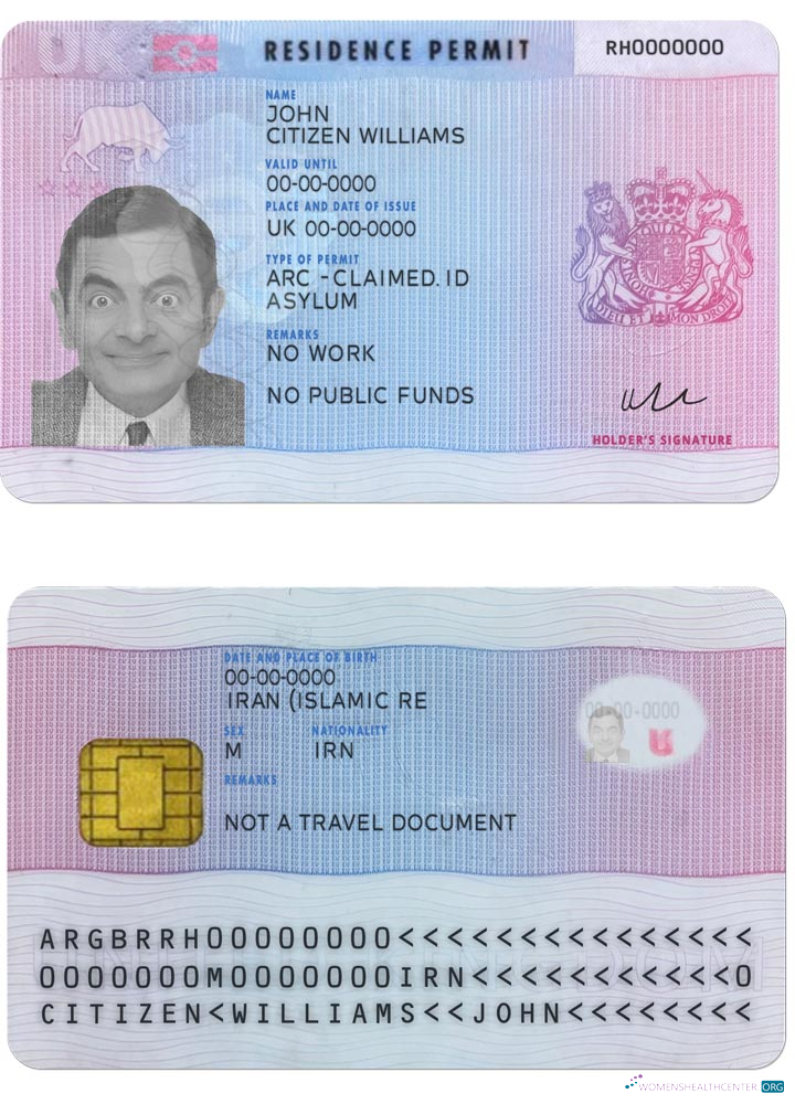 Download United Kingdom residence permit version 2 Photoshop template